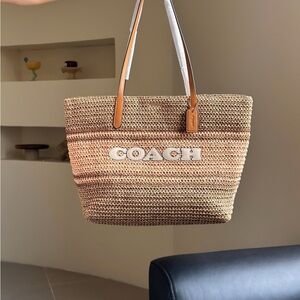 Coach Tan and Cream Tote Bag
